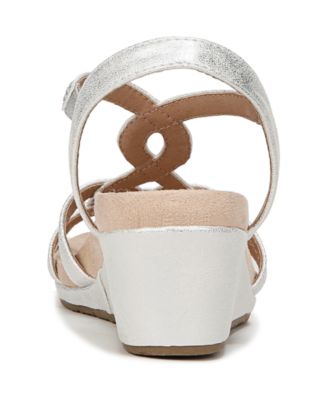 LifeStride Women's Monaco 2 Strappy Wedge Sandals - Faux Leather Comfort Sandals With 1 7/8 Inch Heel