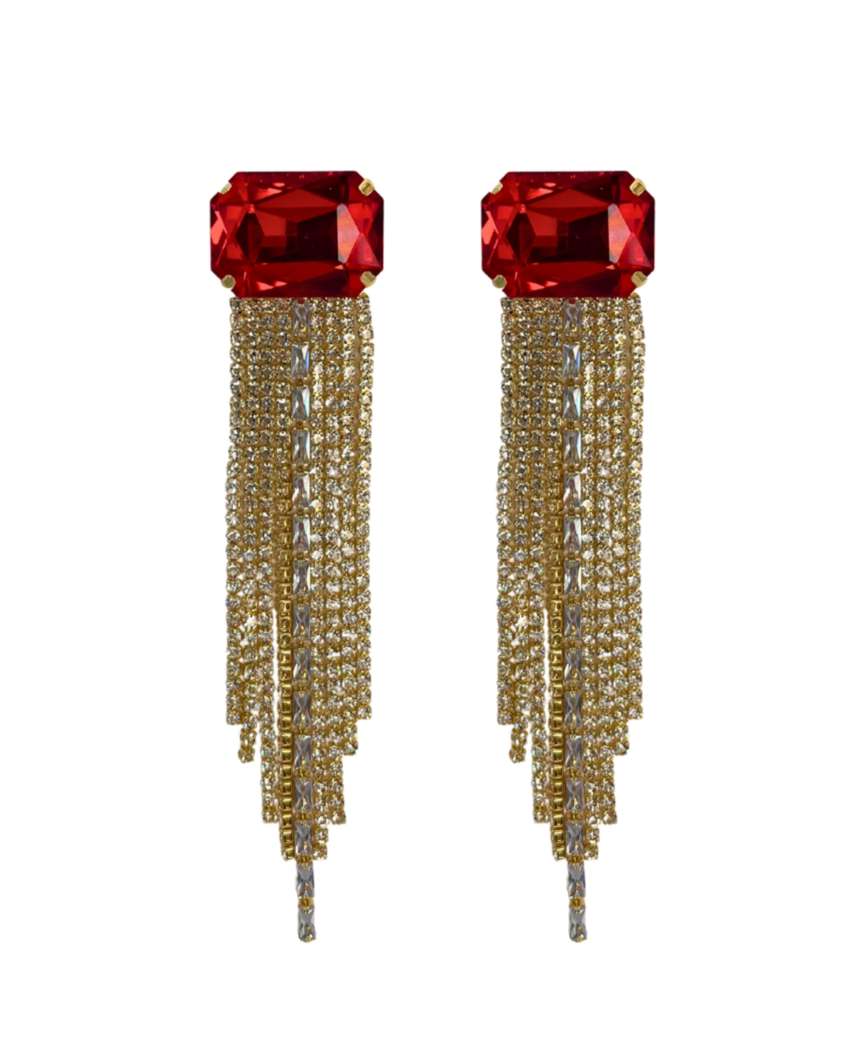 Shop Accessory Concierge Clear Stunner Drop Earrings In Red