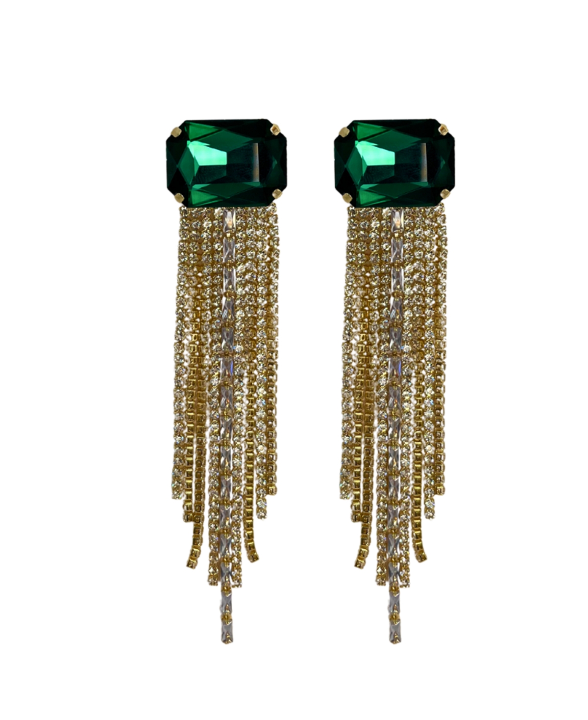 Shop Accessory Concierge Clear Stunner Drop Earrings In Green
