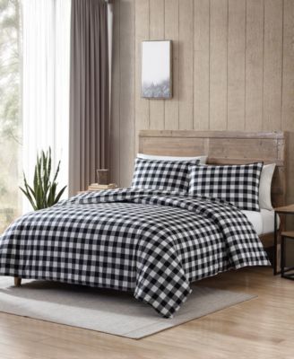 CLOSEOUT! Mountain Plaid Cotton Reversible 3 Piece Comforter Set, King