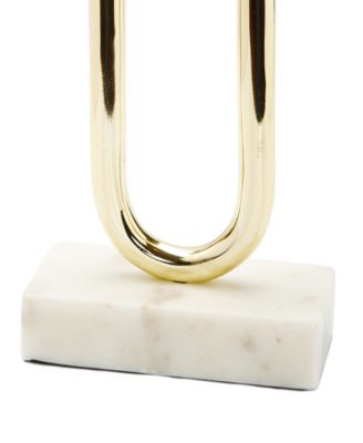 Loop Taper Candle Holder On Marble Base, 11.75" H