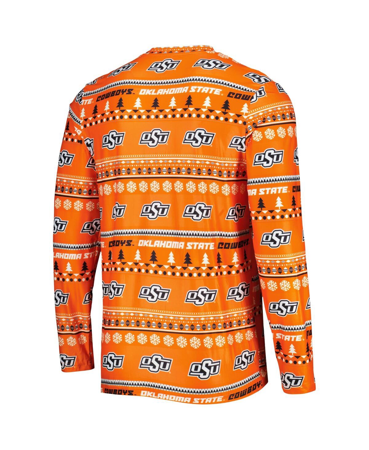 Concepts Sport Men's  Orange Oklahoma State Cowboys Swivel Long Sleeve T-shirt And Pants Sleep Set In Orange