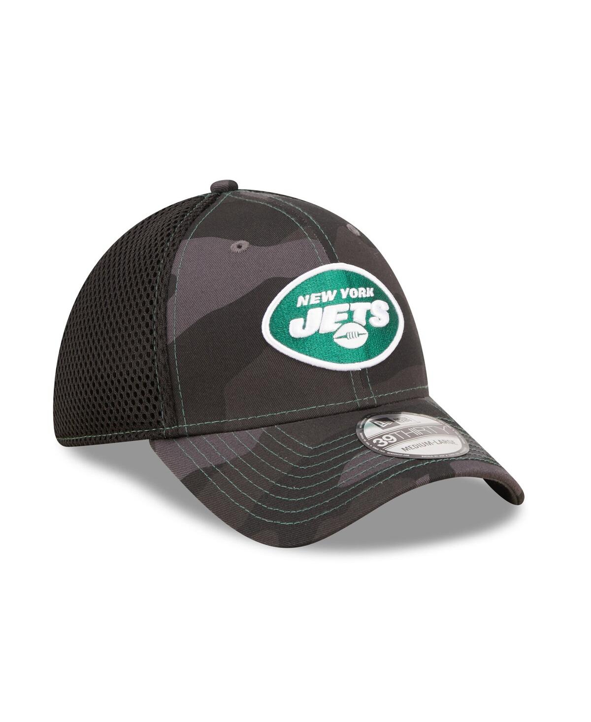 Men's New Era Black New York Jets Logo Neo 39THIRTY Flex Hat - Black