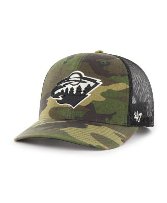 Men's Camo, Black Minnesota Wild Trucker Snapback Hat