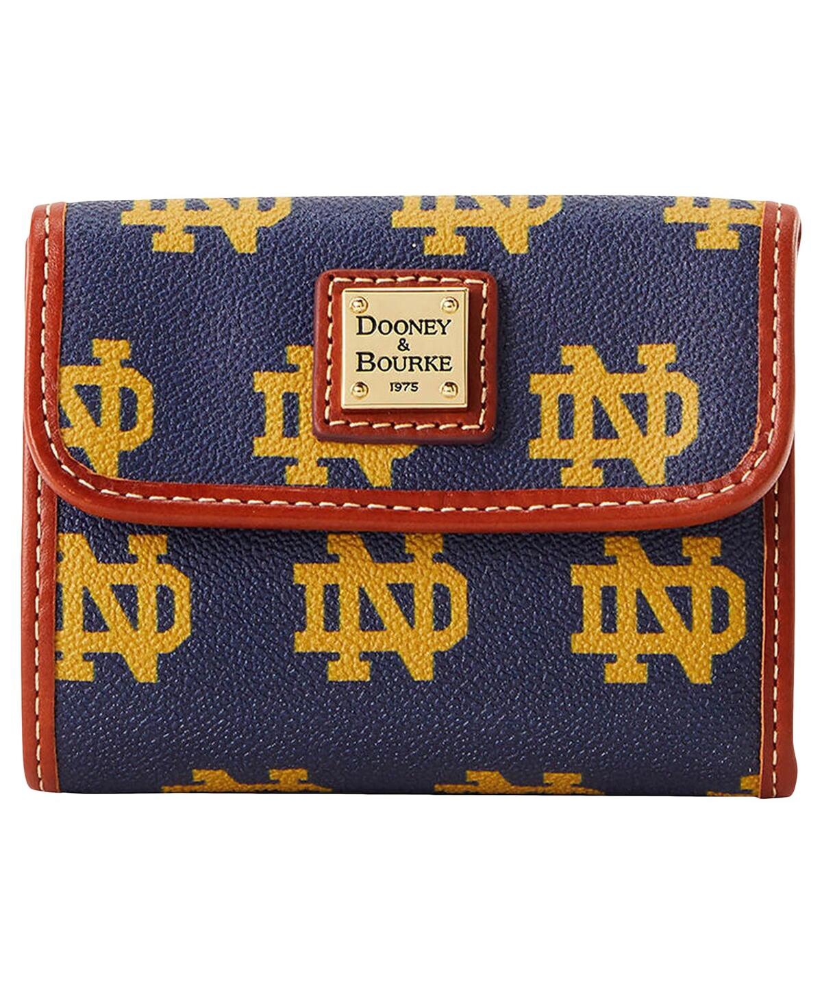 Dooney & Bourke Women's  Notre Dame Fighting Irish Flap Credit Card Wallet In Blue