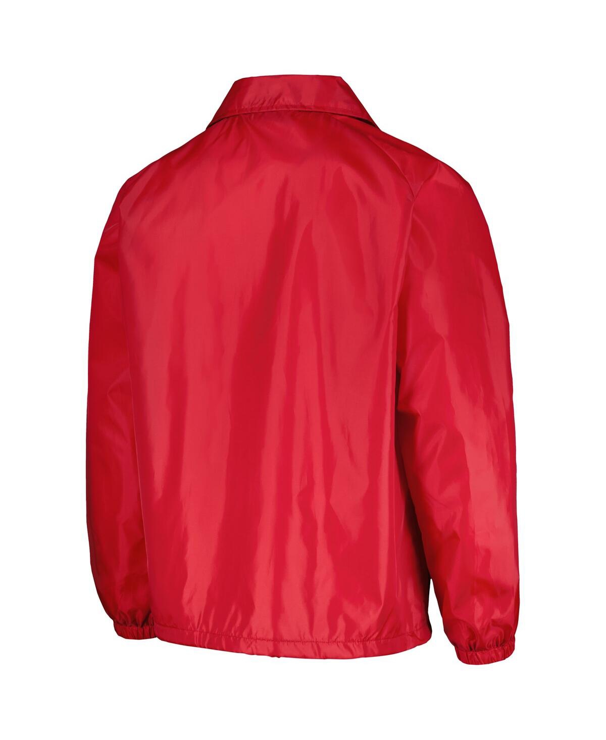 DUNBROOKE MEN'S DUNBROOKE RED PHILADELPHIA PHILLIES COACH'S RAGLAN FULL-SNAP WINDBREAKER JACKET 