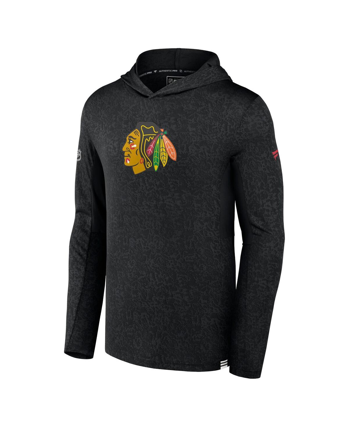 Men's FanaticsChicago Blackhawks Authentic Pro Lightweight Pullover Hoodie - Black