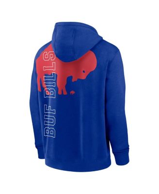 Nike Men's Royal Buffalo Bills Throwback Layered Logo Statement Pullover Hoodie