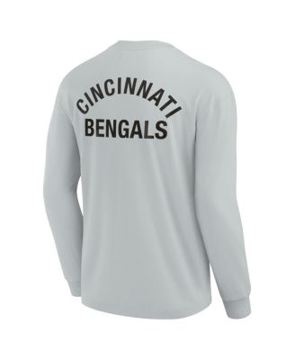 Men's and Women's Gray Cincinnati Bengals Super Soft Long Sleeve T-shirt