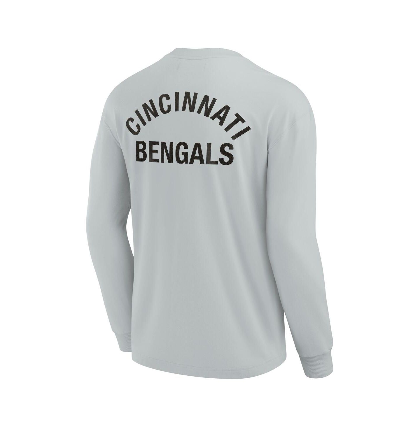 Футболка Fanatics Signature Gray Cincinnati Bengals Super Soft Long Sleeve — фото 2