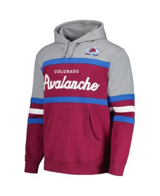 Men's Burgundy, Gray Colorado Avalanche Head Coach Pullover Hoodie
