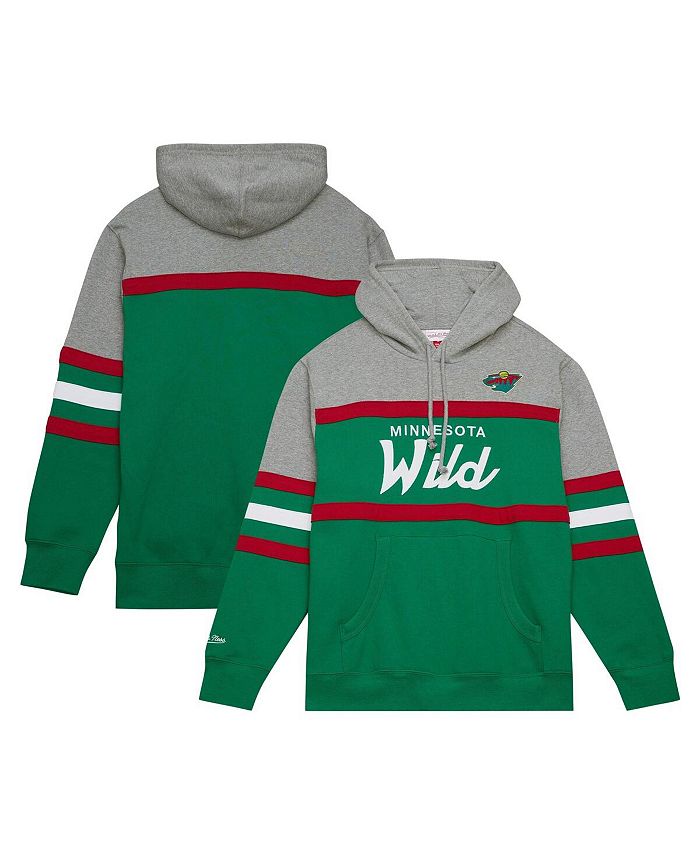 Mitchell And Ness Mens Green Gray Minnesota Wild Head Coach Pullover Hoodie Macys