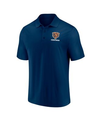 Men's White, Navy Distressed Chicago Bears Throwback Two-Pack Polo Shirt Set