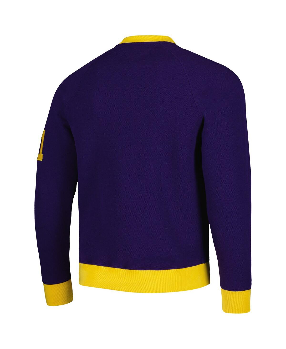 Shop Tommy Hilfiger Men's  Purple Minnesota Vikings Reese Raglan Tri-blend Pullover Sweatshirt