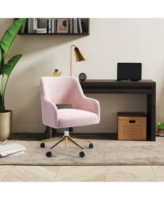 Mid-Century Modern Swivel Office Vanity Chair with Wheels (Set of 2)