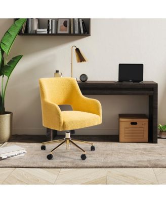 Mid-Century Modern Swivel Office Vanity Chair with Wheels (Set of 2)