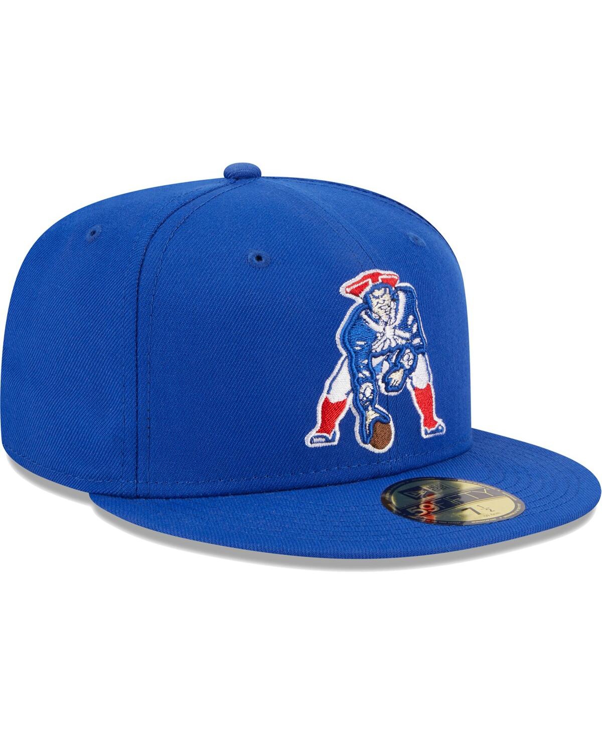 Men's New EraNew England Patriots Throwback Main 59FIFTY Fitted Hat - Royal
