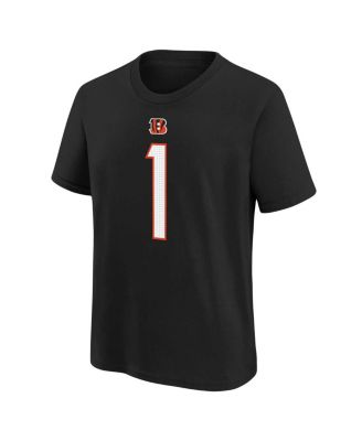 Preschool Boys and Girls Ja'Marr Chase Black Cincinnati Bengals Player Name and Number T-shirt