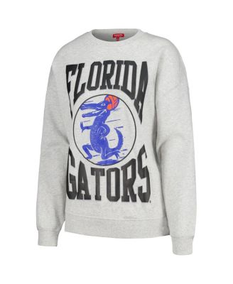 Women's Heather Gray Florida Gators Oversized Logo Lightweight Pullover Sweatshirt