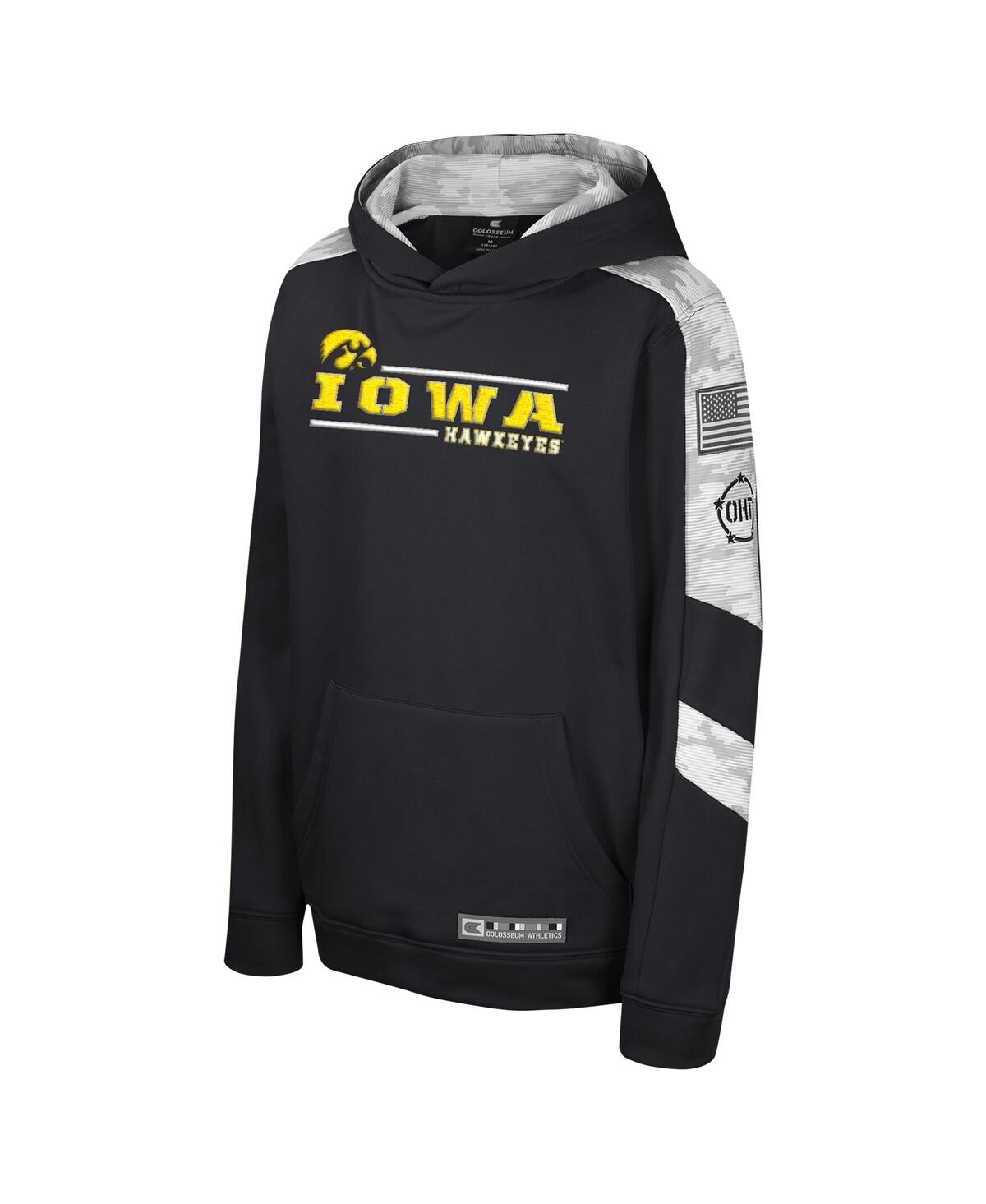 Colosseum Big Boys  Black Iowa Hawkeyes Oht Military-inspired Appreciation Cyclone Digital Camo Pullo In Black