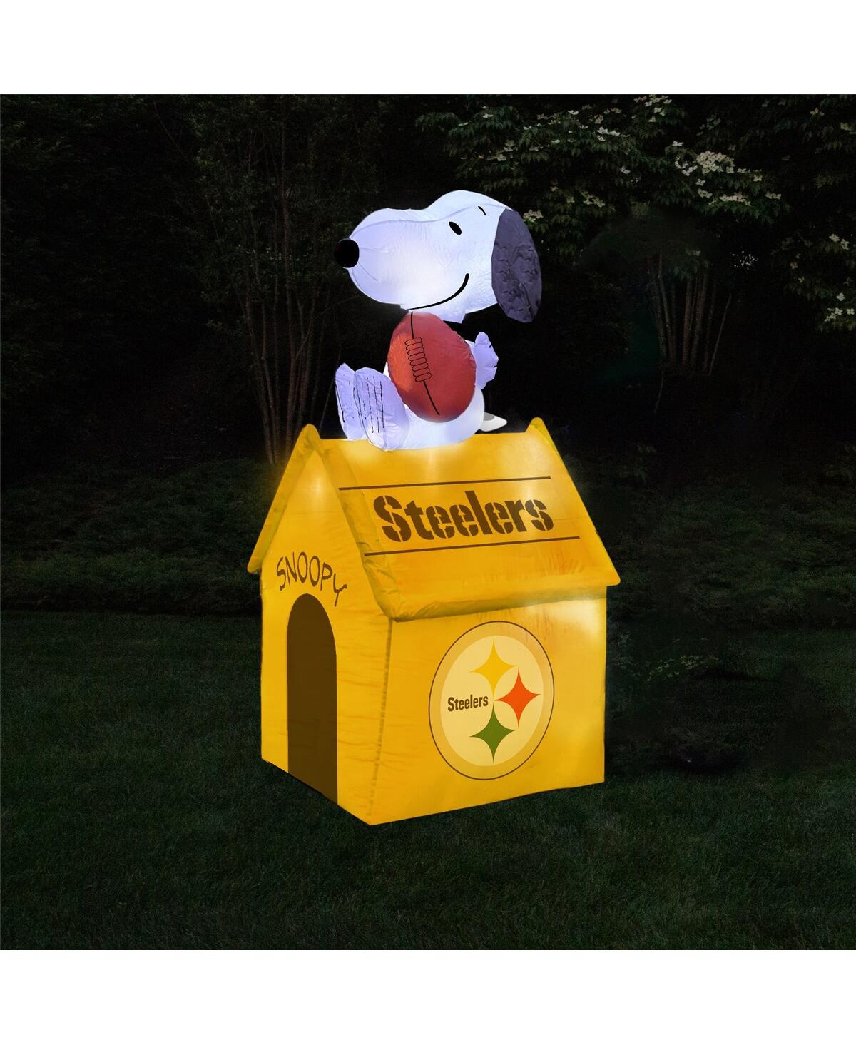 Shop Sporticulture Pittsburgh Steelers Inflatable Snoopy Doghouse In Yellow