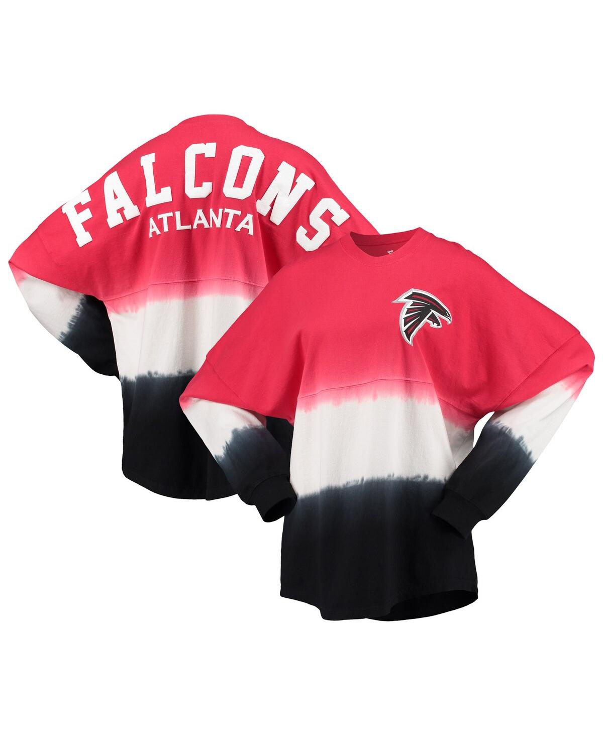 Fanatics Women's  Red, Black Atlanta Falcons Ombre Long Sleeve T-shirt In Red,black