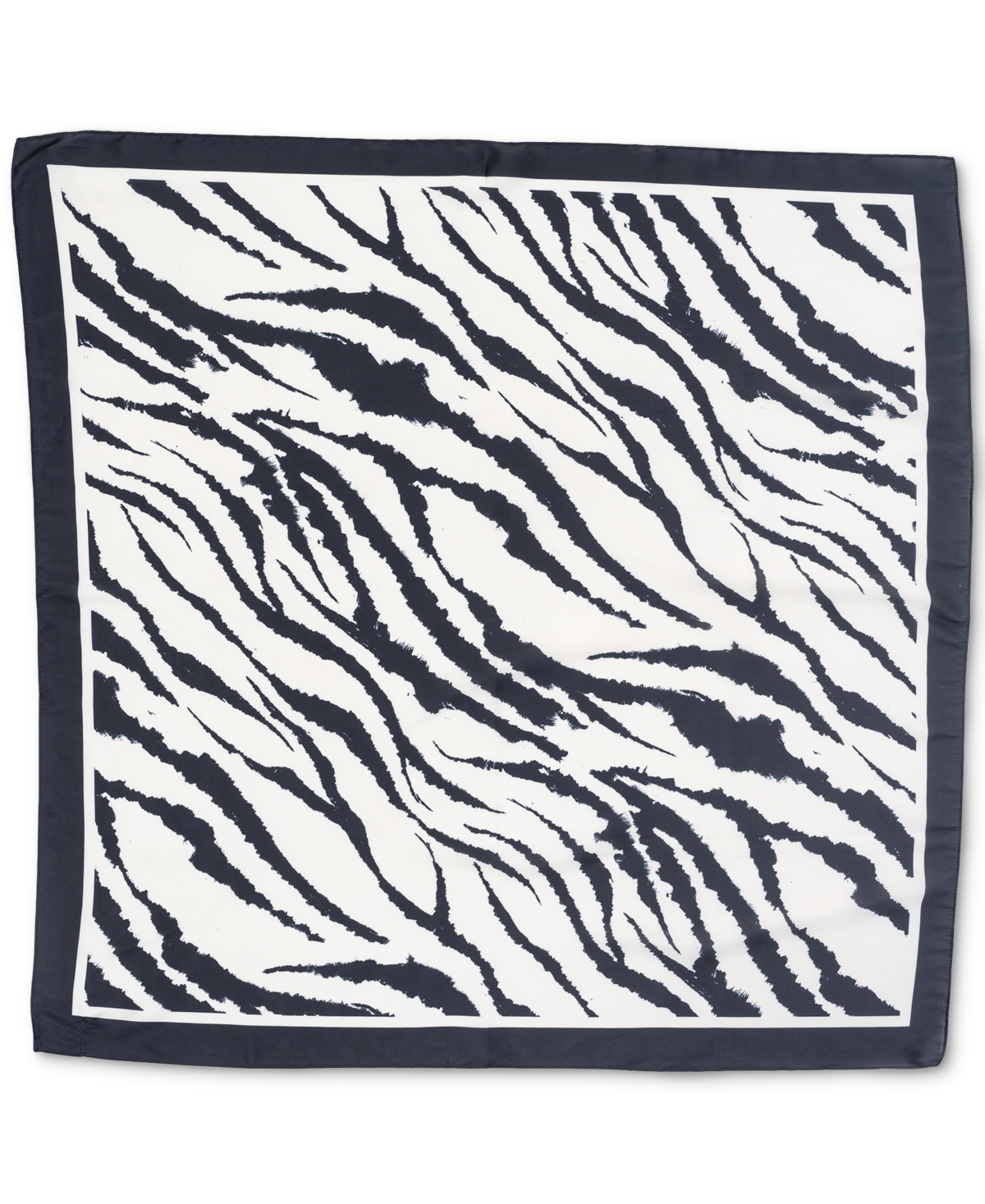 Women's Zebra Striped Square Scarf, Created for Macy's - Black