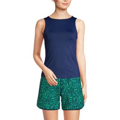 Women's Long High Neck UPF 50 Sun Protection Modest Tankini Swimsuit Top