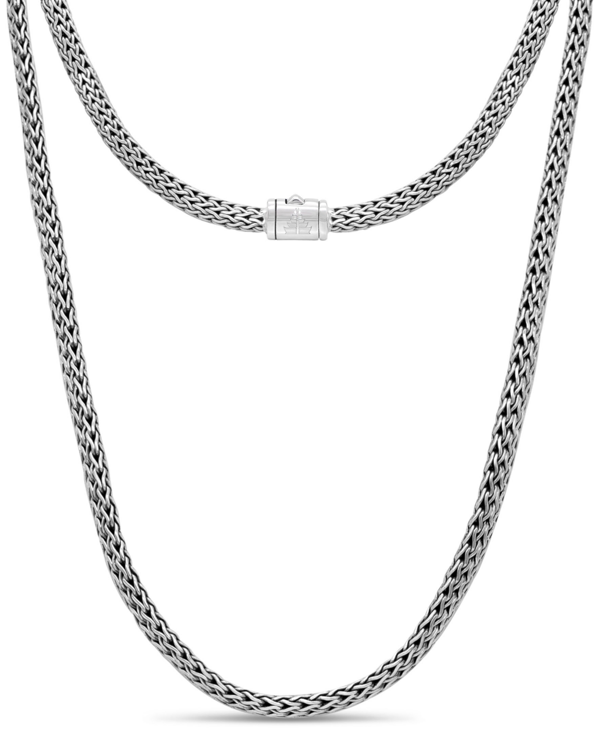 Dragon Bone Oval 5mm Chain Necklace in Sterling Silver - Silver