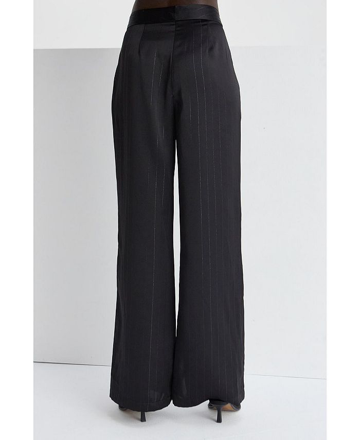 CRESCENT Women's Tamara Satin Pinstripe Pants - Macy's