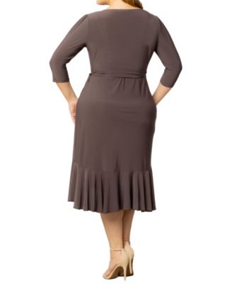 Plus Size Whimsy Ruffled Midi Wrap Dress