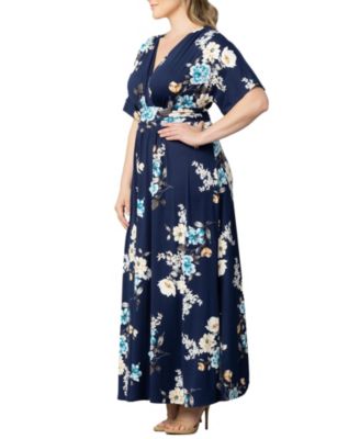 Women's Plus Size Vienna Kimono Sleeve Long Maxi Dress