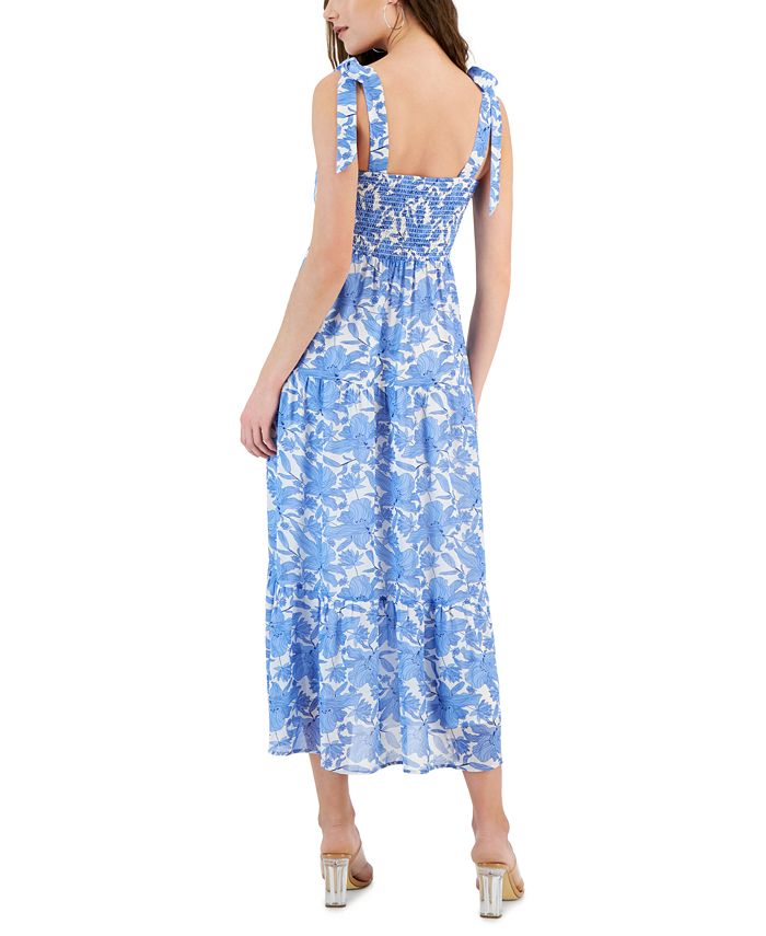 Sam Edelman Women's Tie-Shoulder Smocked Tiered Dress - Macy's