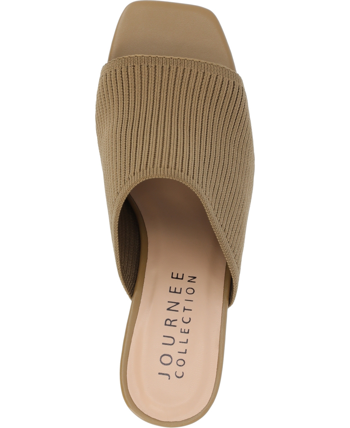 Journee Collection Women's Lorenna Wide Width Block Heel Slide Sandals In Olive
