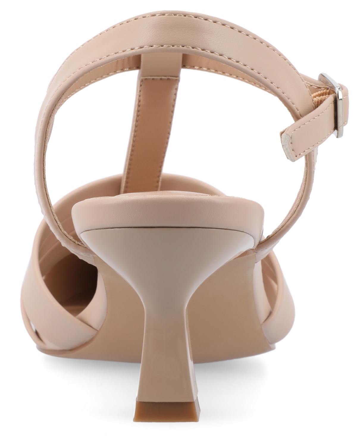 Journee Collection Women's Jazlynn T Strap Kitten Heel Dress Pumps In Taupe