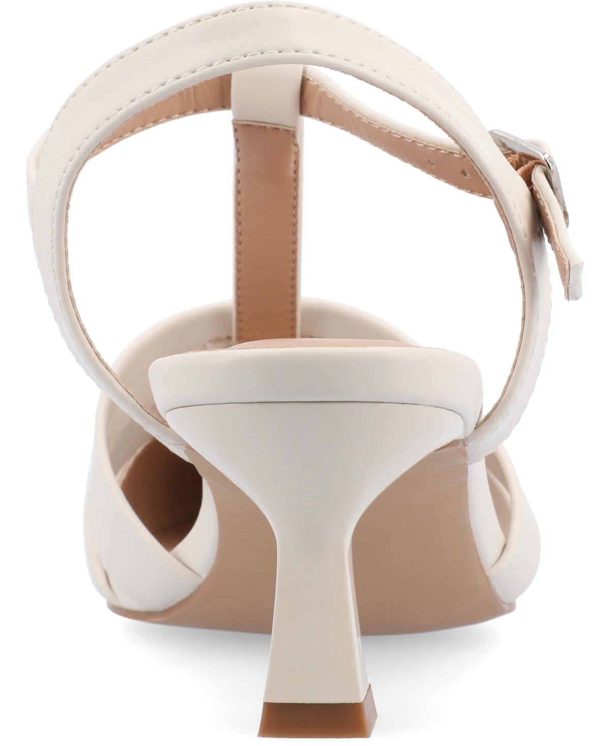 Shop Journee Collection Women's Jazlynn T Strap Kitten Heel Dress Pumps In Stone