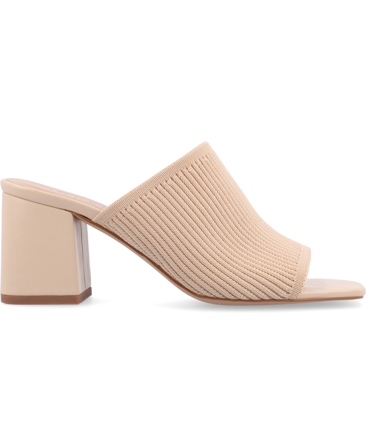 Shop Journee Collection Women's Lorenna Block Heel Slide Sandals In Beige