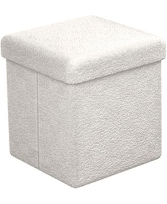 1-Pc Teddy Fabric Upholstered – Ottoman