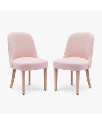 Mid-Century Modern Upholstered Boucle Dining Chair (Set of 2)