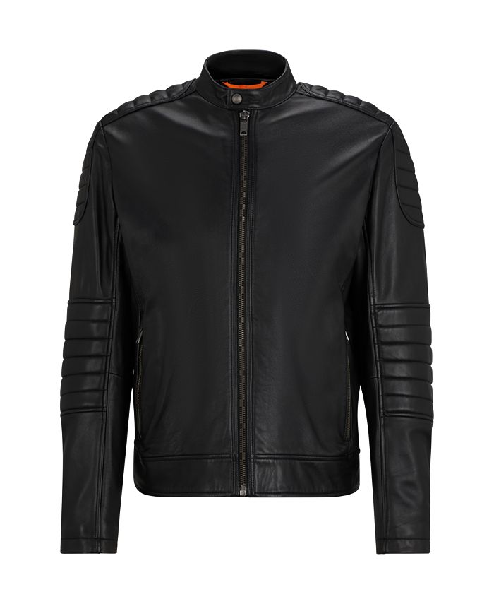 Hugo Boss Men's Regular-Fit Genuine Leather Jacket - Macy's