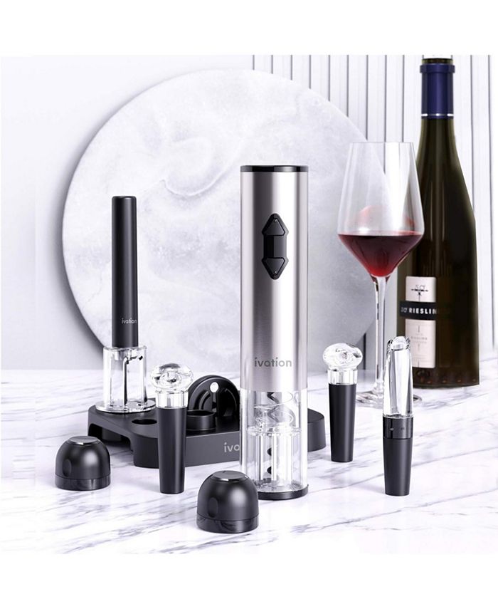 Ivation 9Piece Wine Set, Electric Wine Opener, Wine Aerator & More