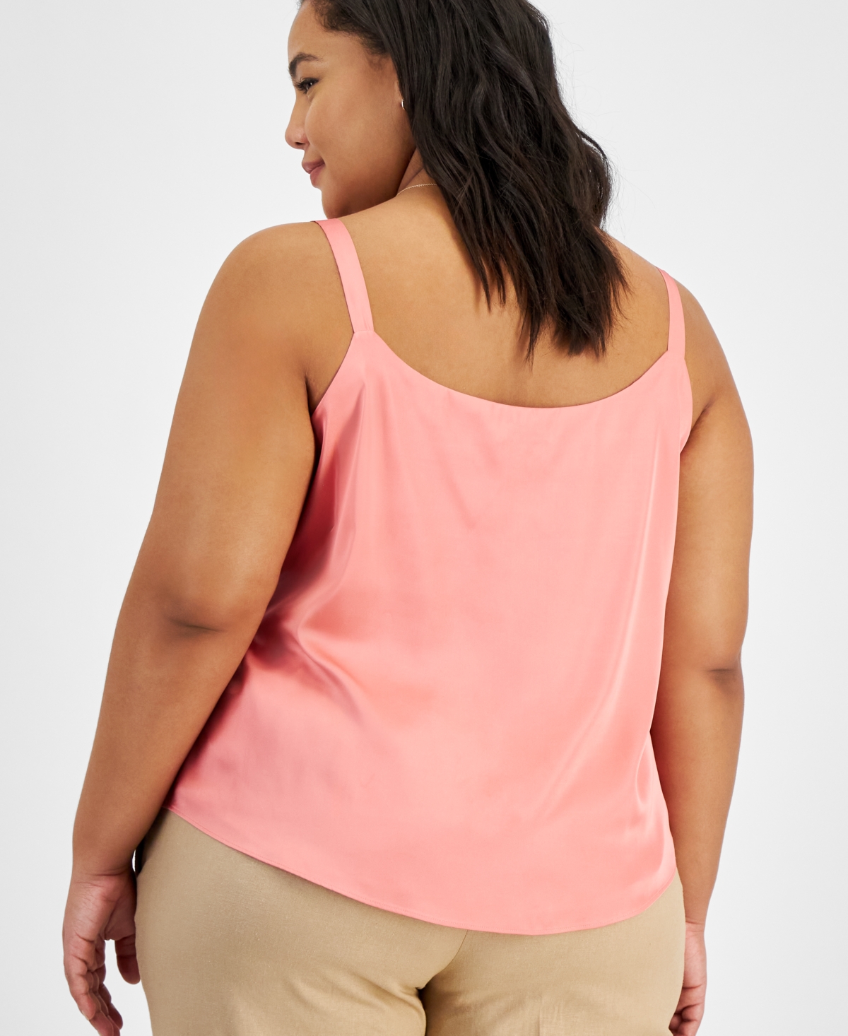 Shop Bar Iii Plus Size Camisole Top, Created For Macy's In Coral Rose