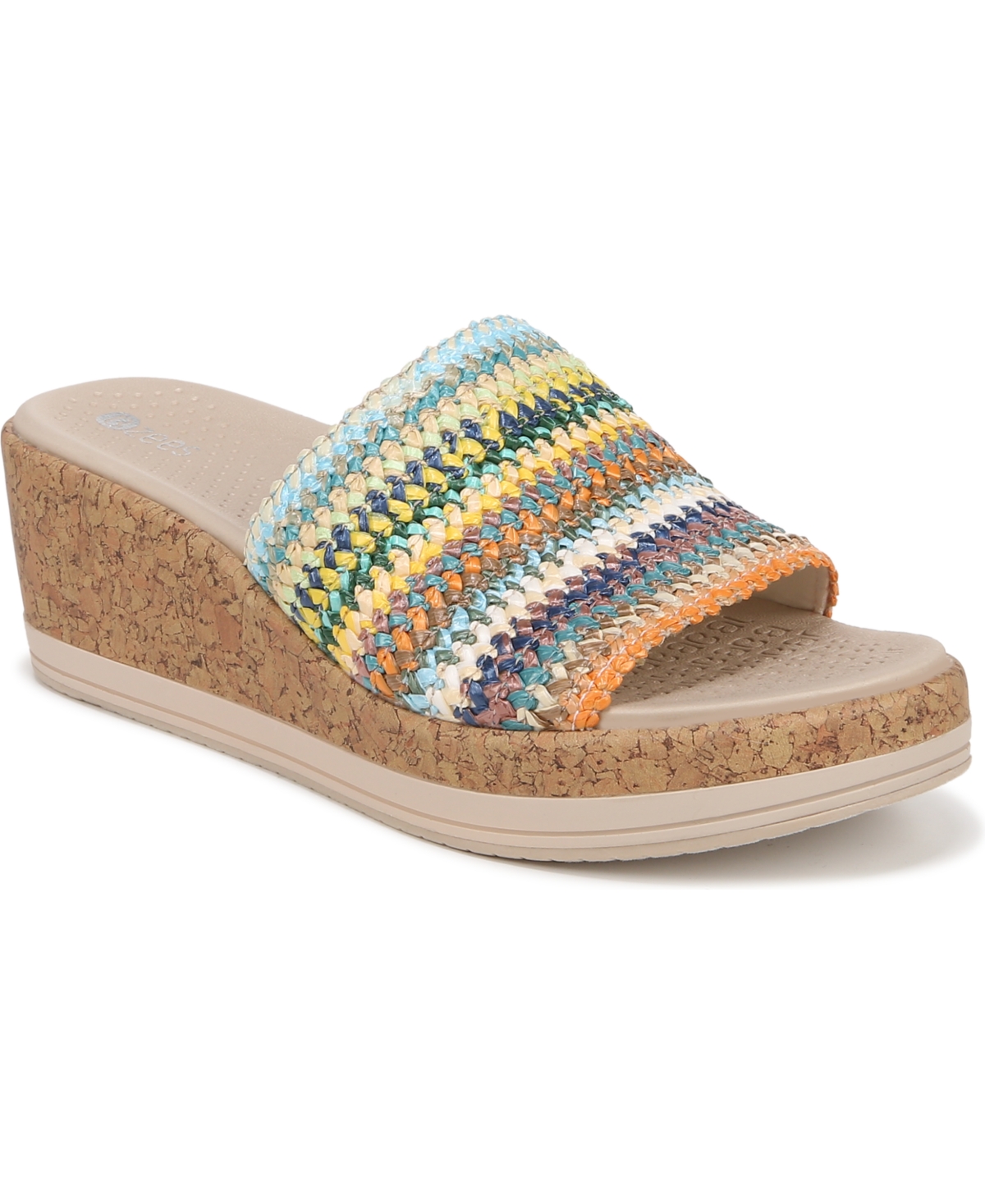 Shop Bzees Runaway Washable Slide Wedge Sandals In Multi Fabric