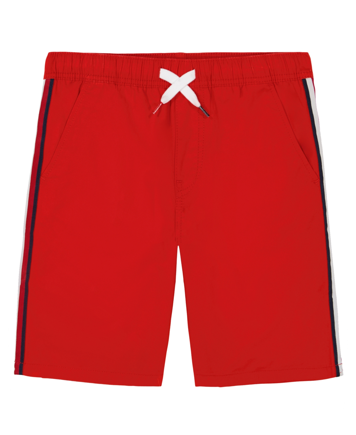 Shop Tommy Hilfiger Big Boys Signature Stripe Pull-on Shorts In Tommy Red