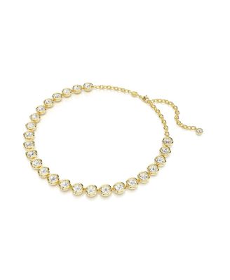 Round Cut, White, Gold-Tone Imber Necklace