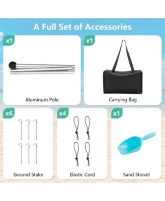 20 x 20 Feet Beach Canopy Tent with UPF50+ Sun Protection and Shovel