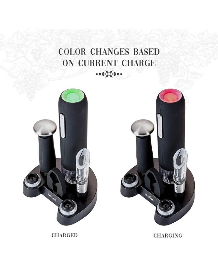 Ivation 7 Piece Wine Set, Electric Wine Opener, Wine Aerator & More