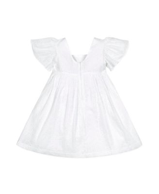 Girls' Flutter Sleeve Eyelet Empire Dress, Toddler