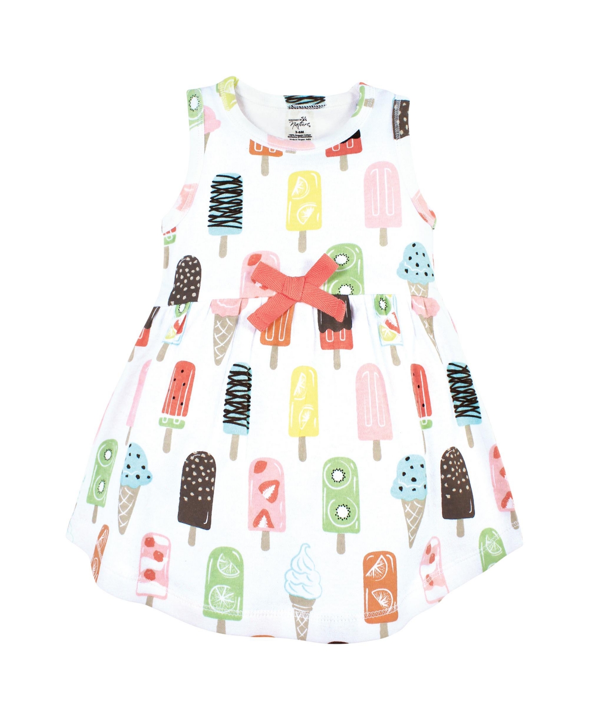 Touched by Nature Baby Girls Baby Organic Cotton Short-Sleeve and Long-Sleeve Dresses,- Popsicle