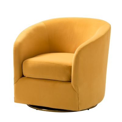 Swivel Accent Chair with Gold Metal Base for Living Room Nursery